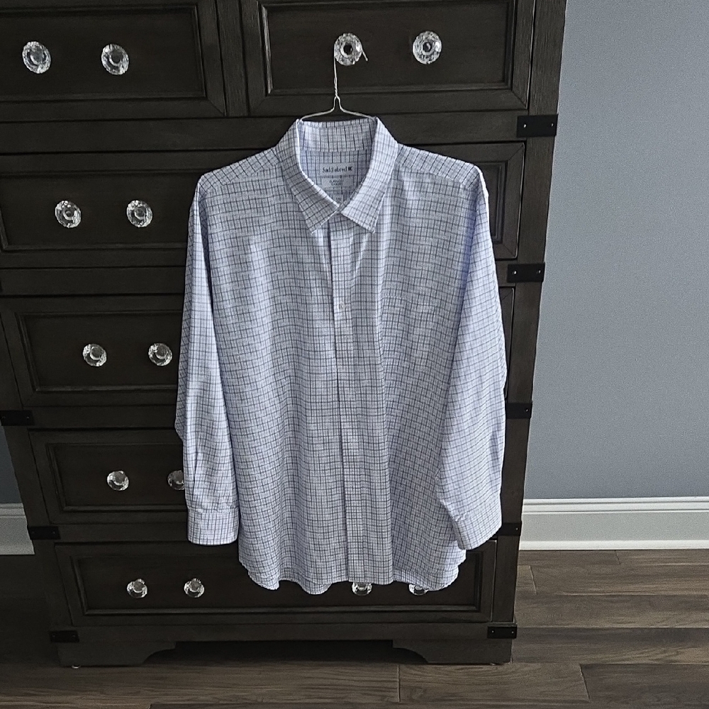 Saddlebred White and Blue Checkered Dress Shirt